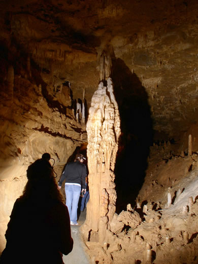 A stalagmite in the East Passage that has been heavily re-dissolved